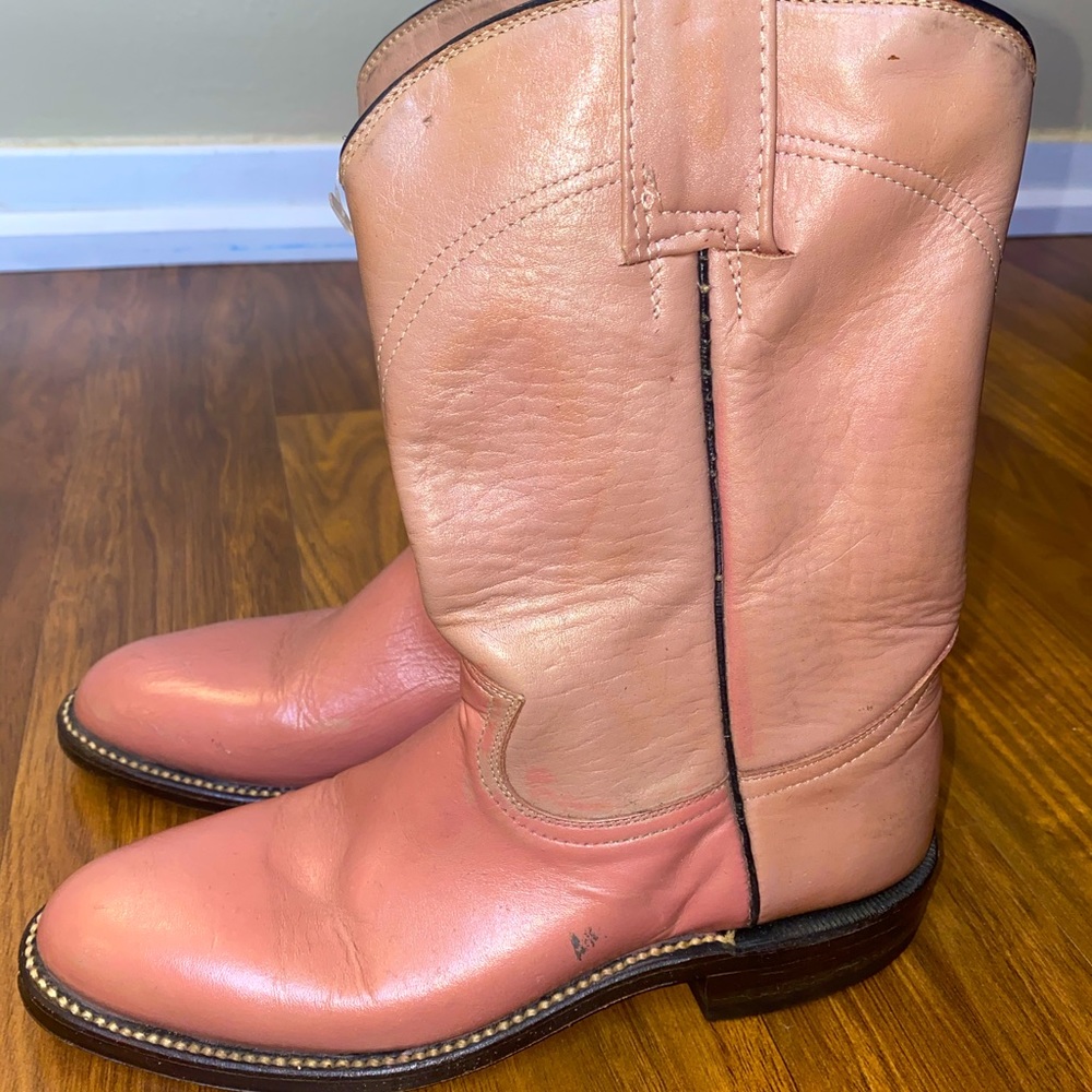 Vintage Kid’s Pink Leather Western Boots | Cowgirl Boots